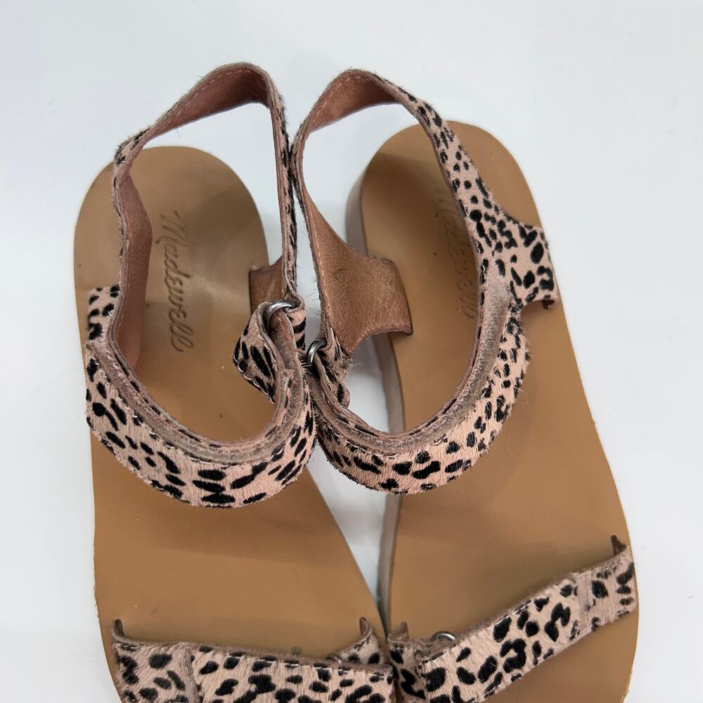 Madewell The Maggie Sandal 7.5 Brown Beige Calf Hair Leather Strappy Neutral - Picture 4 of 6